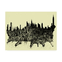Zaštitni znak likovne umjetnosti 'New York City Abstract' platnena Umjetnost Petera Pottera