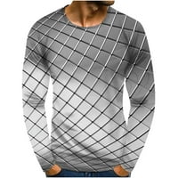 Ležerni vrhovi za muškarce - Crew Crt 3D ispisani slobodno vrijeme Top pulover dugih rukava modne majice crne boje