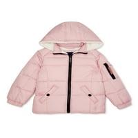 Ograničeno također Puffer jakna za djevojčice sa kapuljačom obloženom Sherpa flisom, veličine 4-16