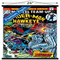 Marvel stripovi - zidni poster hawkeye i Spider-Man sa drvenim magnetskim okvirom, 22.375 34