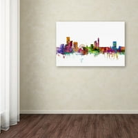 Zaštitni znak likovne umjetnosti Cityscape Canvas Art 'Birmingham England Skyline' Michel Tompsett
