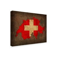 Zaštitni znak likovne umjetnosti' mapa zastave Švicarske ' platno Umjetnost Crvenog Atlasa Designs