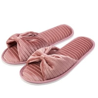 Roze Pink ženski udoban leptir leptir Flat Spa Slide papuče udoban Open Toe All Season Slip On House Shoes