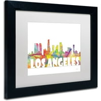 Zaštitni znak likovne umjetnosti 'Los Angeles CA Skyline Mclr-2' Canvas Art by Marlene Watson, bijeli mat, crni okvir