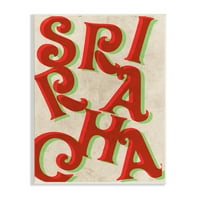 Stupell Industries Sriracha Hot Sauce text Letters slojevite sjene grafička Umjetnost Neuramljena Umjetnost