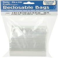 Darice Reclosable torbe 100 PKG-3 X4 Crystal Clear