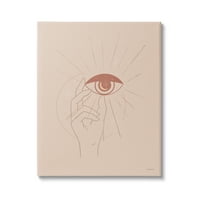 Stupell Industries ručno dostizanje očiju Smeđe solarne zrake simbol platneni zid Art, 40, dizajn Rachel Nieman