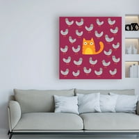 Zaštitni znak likovne umjetnosti' mačka među golubovima ' umjetnost na platnu Michaela Buxta