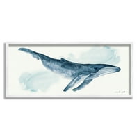 Stupell Industries Nautička Grbava Kit morska životinja plava akvarelna Slika, 13, dizajn Stephanie Workman Marrott