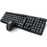 Suproot bežična tastatura i miš, Crni 2.4 GHz Ultra tanak kombinovani miš za bežičnu tastaturu pune veličine