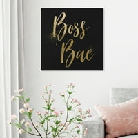 Wynwood Studio tipografija i Citati zidna umjetnička platna Print 'Boss Bae Luxe Gold' osnažene žene Citati