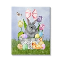 Stupell Industries pastelna korpa za zečeve Uskršnje jaje Baby Chicks, 48, dizajn Sheri Hart