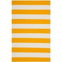 Montauk Saranna Striped pamučni tepih, žuta slonovača, 8 '10'