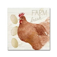 Zaštitni znak likovne umjetnosti 'život na farmi piletina II' umjetnost na platnu Kathleen Parr McKenna