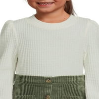 Wonder Nation pleteni Top za djevojčice od vafla i komplet suknji od Sumota, 2 komada, veličine 12m-5t