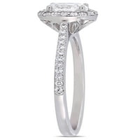Carat TW Diamond 14kt zaručnički prsten sa ovalnim oreolom od bijelog zlata od bijelog zlata