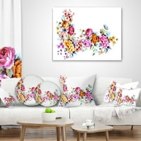 Designart žuto i ružičasto cvijeće - cvjetni jastuk-12x20