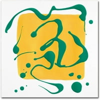 Židobrana likovna umjetnost 'Žuti kvadrat na bijelom' platnu umjetnost Amy Vangsgard