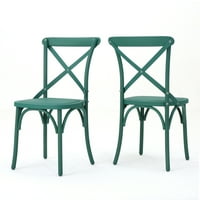 Elliot vanjske plastične najlonske stolice za ručavanje, Set od 2 komada, Magnolia Green