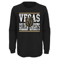 Omladinska Crna Vegas Golden Knights Wordmark Logo Dugi Rukav T-Shirt