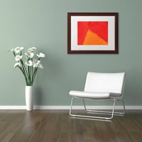 Zaštitni znak Likovna umjetnost apstraktni narandžasti trokut Umjetnost platna Claire Doherty, bijeli mat, drveni okvir