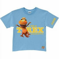 Personalizirani voz dinosaurusa ponosan što je lagana majica za dječake T-re, plava