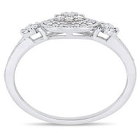 Carat T. W. Diamond 10kt oreol zaručnički prsten od bijelog zlata