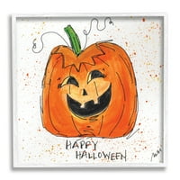 Stupell Industries Happy Halloween Svečana bundeva Splatter Jack-O-Lantern, 12, Dizajniran od Molly Susan