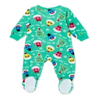Baby Shark Božićni praznik dječaci ili djevojčice Unise pokrivač od Mikroflisa pidžame sa spavaćim nogama, veličine 12M-24M