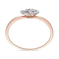 Carat T. W. Baguette-brušeni dijamant 14kt prsten za suze od ružičastog zlata