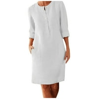 Haljine za žene Mini mini mini casual Ljeto SOLD okrugla dekoltena haljina bijela L