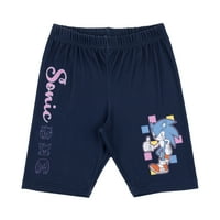 Sonic girls Boyfriend Tee i Biker Shorts Set, 2 komada, veličine XS-XL