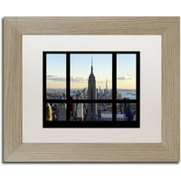 Zaštitni znak Likovna umjetnost pogled na prozor u New Yorku Umjetnost platna Philippe Hugonnard, bijeli mat, okvir od breze