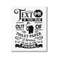 Stupell Industries tekst za toaletni papir Vintage tekst znak za kupatilo grafička Umjetnička galerija umotana platnena štampa zidna umjetnost, dizajn po natpisima i linijama