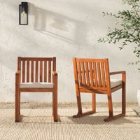 Manor Park Set modernih vanjskih trpezarijskih stolica od punog drveta, braon