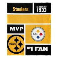 Pittsburgh Steelers NFL Colorblock personalizovano svileno ćebe za bacanje na dodir