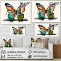 Designart Dvostruko Izlaganje Leptira Sa Pejzažom Prirode I Platnena Zidna Umjetnost