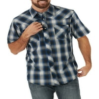 Wrangler muški kratki rukav dva džepna karirana Zapadna košulja