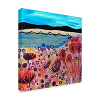 Životni znak likovne umjetnosti 'Život na plaži cvjetni' platno umjetnost Caroline Duncan Art