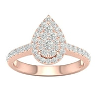 Carat T. W. Diamond 10kt kompozitni zaručnički prsten od ružičastog zlata u obliku kruške
