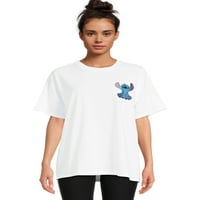 Stitch Juniors vezena predimenzionirana grafička majica, veličine XS-3XL