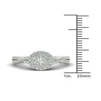 1 2ct TDW 10k dijamantski Halo zaručnički prsten od bijelog zlata