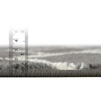 Jedinstveni loom zaobljeni trellis Friezea prostirka tamno siva Ivory 6 '1 Round Trellis tradicionalni savršeni