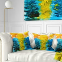 Designart morska tekstura u žuto plavoj boji - apstraktni jastuk za bacanje-18x18