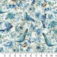David Textiles Cotton Birds, Butterfly & Flowers Collection 44 Fabric