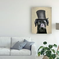 Zaštitni znak Likovna umjetnost 'crni Labrador, formalni gonič i šešir' umjetnost na platnu Fab Funky