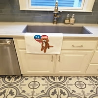 Doodle crvena i bijela patriotska bijela ručnik za bijele kuhinje