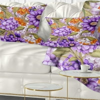 Designart cvjetni bešavni uzorak - jastuk za bacanje cvijeća-12x20