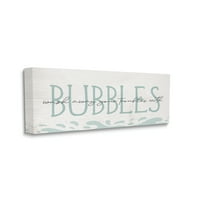 Stupell Industries Wash Away Troubles Bubbles plavi znak za kupanje tekst na platnu zid Art, 20, dizajn Daphne Polselli