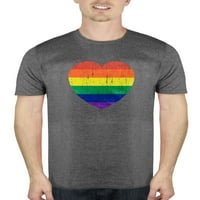 Valentines Pride love rainbow heart muška grafička majica